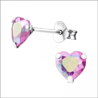Aramat Jewels | Oorbellen | 925 Zilveren Zirkonia Oorbellen Luxe - Sprankelende Oorstekers | 6mm / AB Roze | |6mm | Zilver | Kinderen, Volwassenen | Verkleurd niet