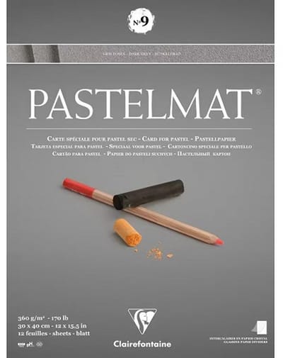 Clairefontaine Pastelmat - Papier voor pastelkrijt - blok no.9 - assorti - 360 g - 30 x 40 cm - 12 vellen