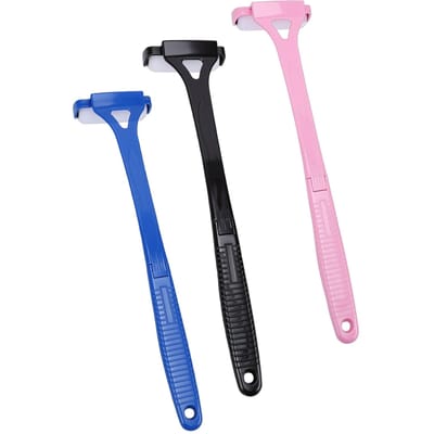 3 pièces Applicateur de lotion pour le dos Pliable Poignée antidérapante Long manche Application de crème solaire Autobronzant Médicament Rouleau d'application pink