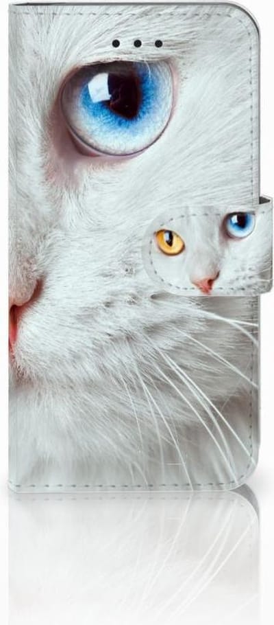 Apple iPhone X | Xs Telefoonhoesje met Pasjes Witte Kat