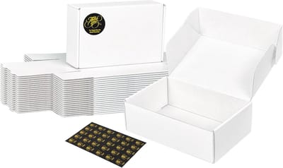 30x Set Witte Verzenddozen Golfkarton 6x4x2 - Kleine Pakketdozen voor Verzending