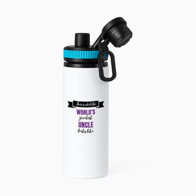 Hacebo® - World's greatest uncle waterfles met draaidop blauw - Oom - een oom - verjaardagscadeau - cadeau voor oom - kado - water fles - 850ML