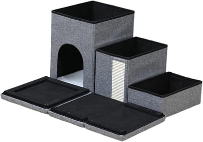 Huisdierladder - Hondentrap - Huisdieren helpen - Opvouwbaar en opbergruimte - 39 kg - Meerkleurig