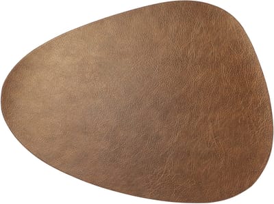 Unique Living placemats Floris lederlook - 1x - 39 x 30 cm - koper - PU leather - tafel onderleggers