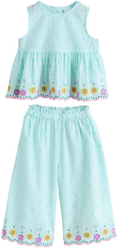 Next - Meisjes - Mouwloze blouse en broek - Groen