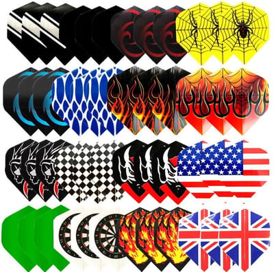WiseGoods Luxe Set Dartpijl Vleugels - Dartpijlen Tool - Dart Flights - Tools Darts - Darten - Accessoires Dartspijlen - 48Stuks
