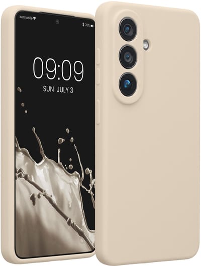 kwmobile telefoonhoesje geschikt voor Samsung Galaxy S26 - TPU backcover met siliconen coating - Smartphone case in mat crème