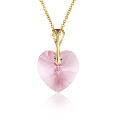 Montebello Ketting Pim HG529 - Swarovski Hart - 925 Zilver Verguld - Ø14mm - 50cm