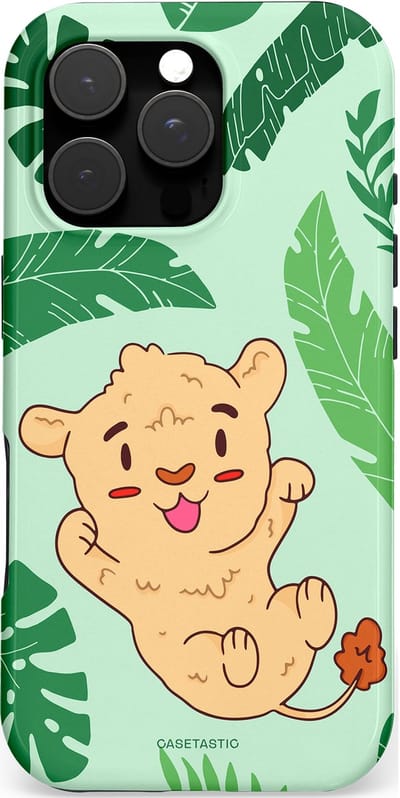 Casetastic hoesje geschikt voor Apple iPhone 16 Pro - MagSafe - Dubbellaagse bescherming - Leeuwenhartje - Fashion Case - Mintgroen Perzik Beige