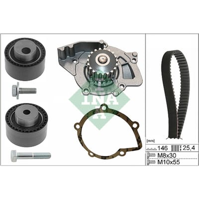 Schaeffler Ina Waterpomp + distributieriem set INA 530 0446 31