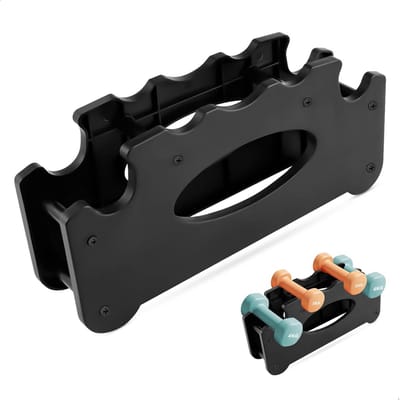 SnelShoppen - Dumbbell Stand - Compact Dumbbell Rack - Twee-Tier Gewicht Rack voor 4 Kleine Dumbbells - Ideaal voor Thuis Gym - Zwart