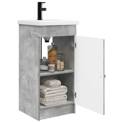 vidaXL - Badkamer - Vanity - met - Wastafel - Betongrijs - 42 - x - 40 - x - 84,5 - cm