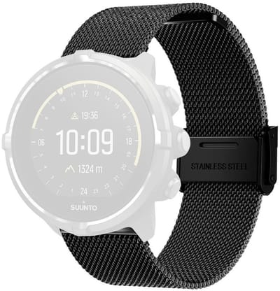 Milanees bandje - geschikt voor Suunto 9 / Suunto 9 Baro - Milanese met gespsluiting - zwart