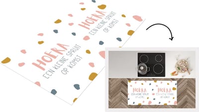 Keukenloper - Loper keuken - Zwangerschap aankondiging - Quotes - Hoera een spruit op komst - Spreuken - 120x60 cm - Keukenloper vinyl