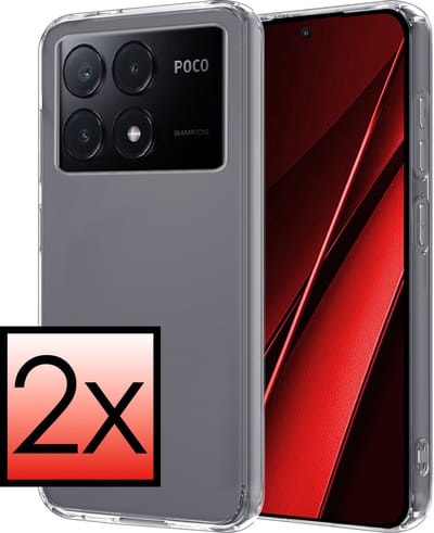 Hoesje - 2 Stuks - Geschikt voor Xiaomi Poco X6 Pro 5G - Sterk & Shockproof - Case Siliconen - Back Cover - Telefoon Hoes - Transparant
