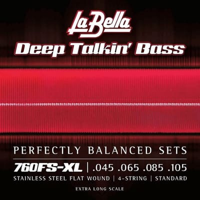 La Bella L-760FS-XL Bassnaren Set Stainless Steel Flatwound Extra Long Scale (045-105)