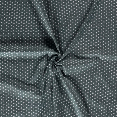 Katoen stof - Kleine sterren - Oud groen - 140cm breed - 10 meter