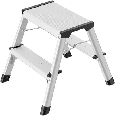 Aluminium Trapladder 2-traps met Soft-Grip en Klapvergrendeling - Werkhoogte tot 240 cm