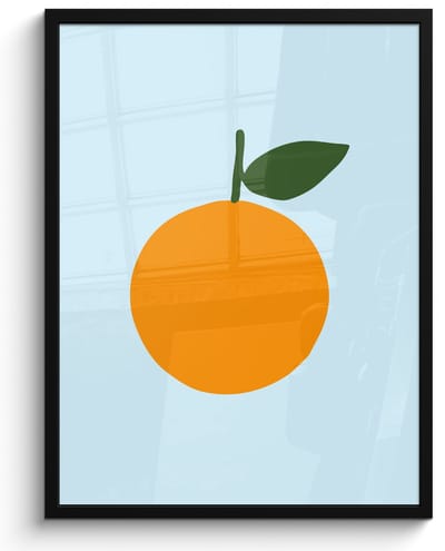 Poster in lijst - Fotolijst 50x70 cm - Posters - Fruit - Sinaasappel - Oranje - Posterlijst zwart - Decoratie - Wanddecoratie woonkamer - Muurdecoratie slaapkamer