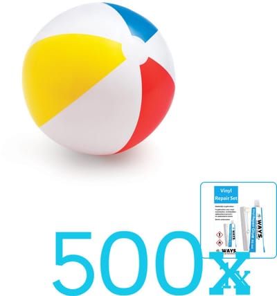 Intex Opblaasbare Strandbal Glossy - Medium - 51 cm - 59020NP - Diameter 51 cm - Volumebundel - Strandbal - 500-delig