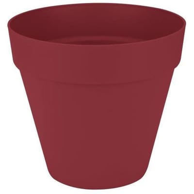 ELHO Pot de fleurs Loft Urban Rond avec roues - Rouge - Ø 48.5 x H 45 cm - Extérieur - 100% recyclé