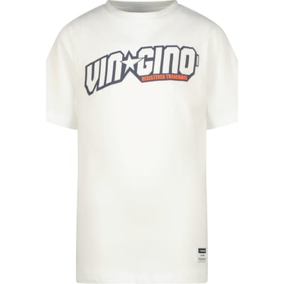 Vingino Basic-logo Real White Maat: 12 | T-Shirts Outlet | Unisex | Wit