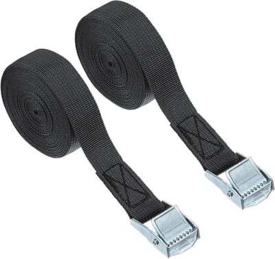 Sjorriemen met Gespen - Spanbanden Vastzetbanden - Bagage Vervoeren - Zinklegering Gesp - 25 cm x 35 m - Zwart