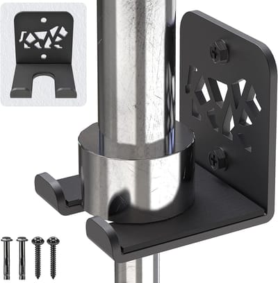 Muurbeugel voor Dumbbells met Haken - Ruimtebesparende Opbergruimte voor Fitnessaccessoires en Dumbbellstangen tot 33mm