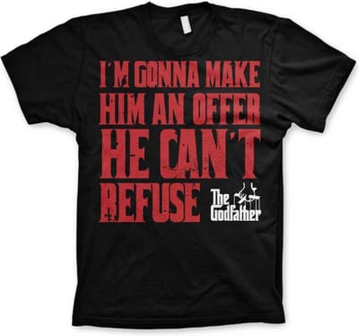 The Godfather Heren Tshirt -S- I'm Gonna Make Him An Offer Zwart
