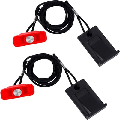 Loopband Veiligheidssleutel - Noodstop Sleutel - Veilig Trainen - Magnetische Bevestiging - 102 cm - Zwart Rood