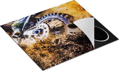Chefcare Inductie Beschermer Motorcross Wiel met Modder - 60x50 cm - Afdekplaat Inductie - Kookplaat Beschermer - Inductie Mat