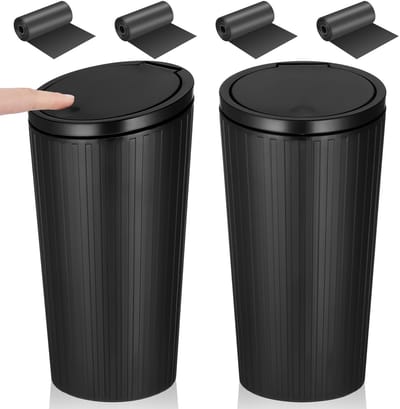 Dailygoods - Vuilnisemmer voor Auto - Draagbare Mini-afvalemmer - Waterdicht - Zwart - Afvaloplossing - Geschikt voor 4-wielers - 2 stuks