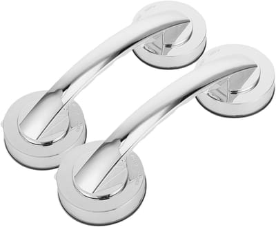 Zuignap Beugel - Veiligheidshandgreep Douche - Meer Stabiliteit - Installatie Zonder Boren - 23 cm - Zilver