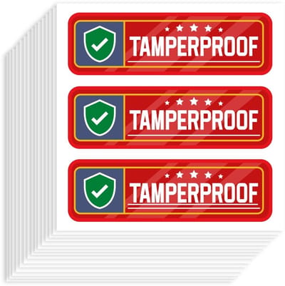 Dailygoods- Veiligheidsstickers 60 Stuks - Sterke Zelfklevende Stickers - Afdichten van Dozen - Sabotagebestendig - Papier - 90 x 90 mm - Tamperproof Stickers