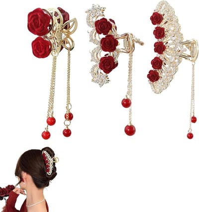 Haarclips groot - met metalen tassel - voor dik haar - trendy en elegant - ShopVlot