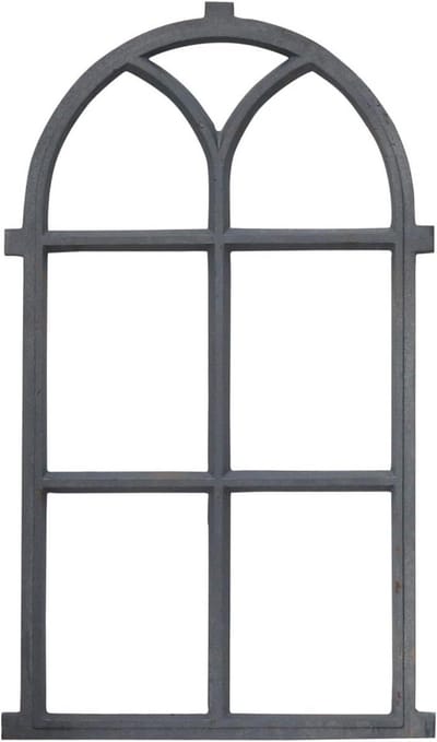 Schuurraam Ijzer - Raamkozijn Decoratie - Muur Opknappen - Antieke Stijl - 54 x 98 cm - Grijs