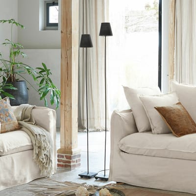LOBERON Staande lamp set van 2 Tacoma zwart