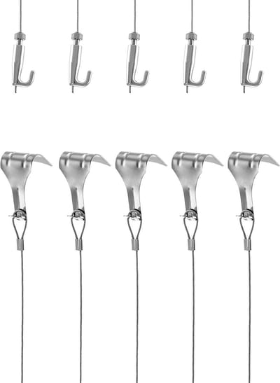 Goodivery ® Totaalpakket voor Kunstophanging met Verstelbare Haken en Sterke Draad voor Zware Ladingen