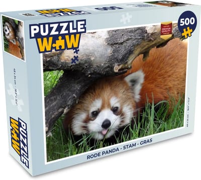 Puzzel Rode Panda - Stam - Gras - Legpuzzel - Puzzel 500 stukjes