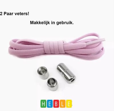 ***Magnetische Veters - 2 Paar - Roze Niet meer Strikken - Ideaal voor Kids - van Heble® ***