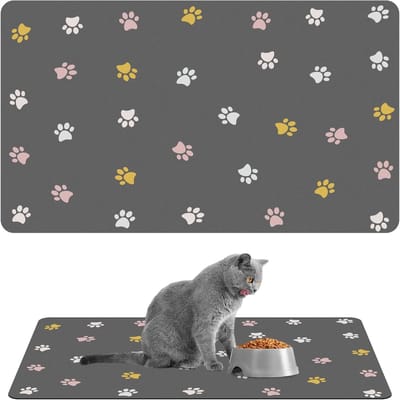 Diatomeeënaarde Bakmat voor Huisdieren, Waterdichte Voedingsmat voor Katten en Honden, Antislip en Schattig Ontwerp, Ideaal voor Eten en Rusten, 30 x 50 cm