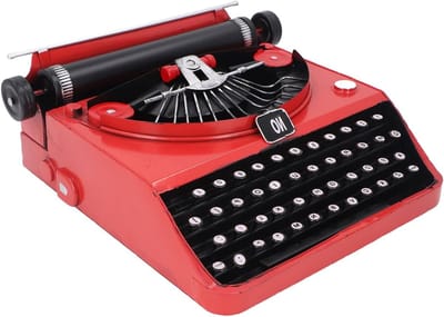 Retro schrijfmachine als decoratie voor thuis, kantoor of café - kunstzinnig ijzer, vintage stijl, unieke uitstraling