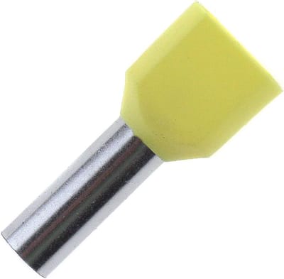 Dubbele Adereindhulzen 2x6,0 mm² Geïsoleerd GPV Geel 100 Stuks