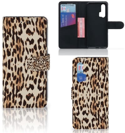 Honor 20 Pro Telefoonhoesje met Pasjes Leopard