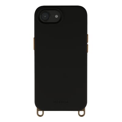 Selencia Hoesje - Geschikt voor iPhone 17e / 16e - Rivièra geschikt voor MagSafe Backcover met afneembare haakjes - Velvet Black