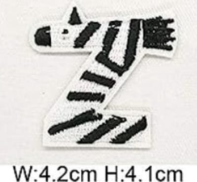 Strijk Embleem Alfabet Patch - Letter Z - Dieren - 4,2 x 4,1 cm - Letters Stof Applicatie - Geborduurd - Strijkletters - Patches - Iron On