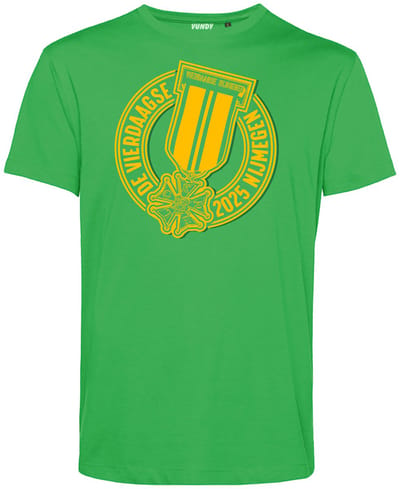 T-shirt Lintje Nijmeegse vierdaagse | Vierdaagse shirt | Wandelvierdaagse Nijmegen | Roze woensdag | Groen | maat XS