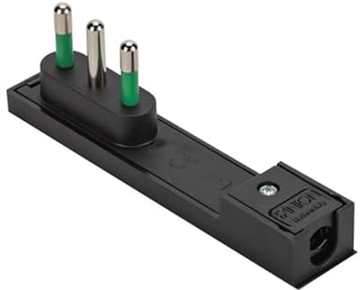 Ruimtebesparende Italiaanse stekker 2P+T 16A Zwart