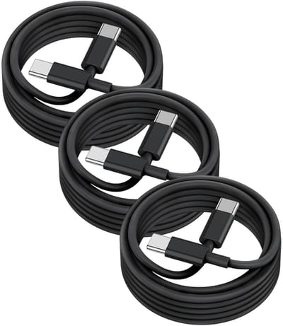 USB C naar USB C kabel - 1,5 Meter Oplaadkabel 3x - USB-C Oplader Kabel - Zwart