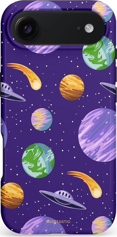 Casetastic hoesje geschikt voor Apple iPhone Air - MagSafe - Dubbellaagse bescherming - Ufo verkeer - Fashion Case - Donkerblauw Lavendel
